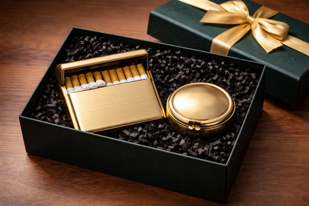 Idées de cadeaux originaux pour fumeurs : étui à cigarettes, briquet, cendrier de poche