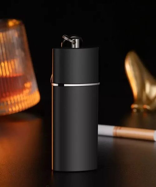 Cendrier de poche cylindrique finition noire mate