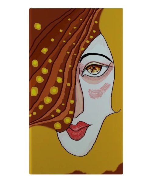 Boîte à cigarettes peinture motif huile abstraite bleu