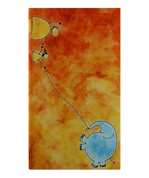 Boîte à cigarettes peinture motif huile abstraite rouge