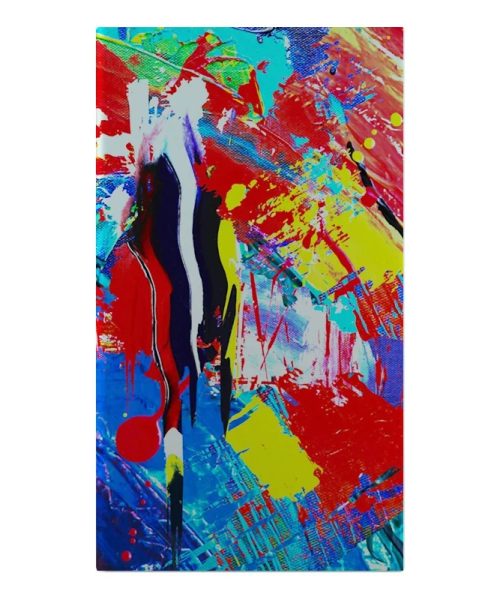 Boîte à cigarettes peinture motif huile abstraite vert