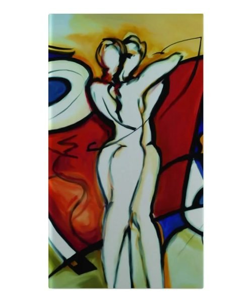 Boîte à cigarettes peinture motif huile abstraite violet