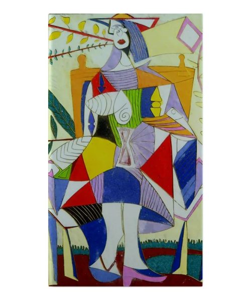 Boîte à cigarettes peinture art abstrait colorée